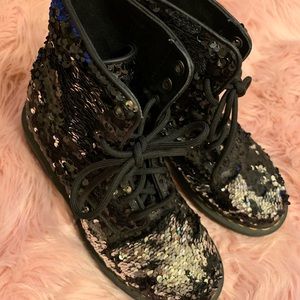 Black Sequin Doc Martens 1460